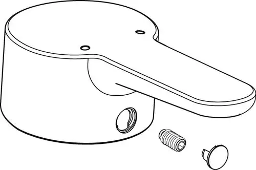 Griff in Chromoptik mit seitlicher Aussparung und Schrauben, zur Montage an Ideal Standard Produkten geeignet. Reduziert auf schlichtes Design und Funktionalität.